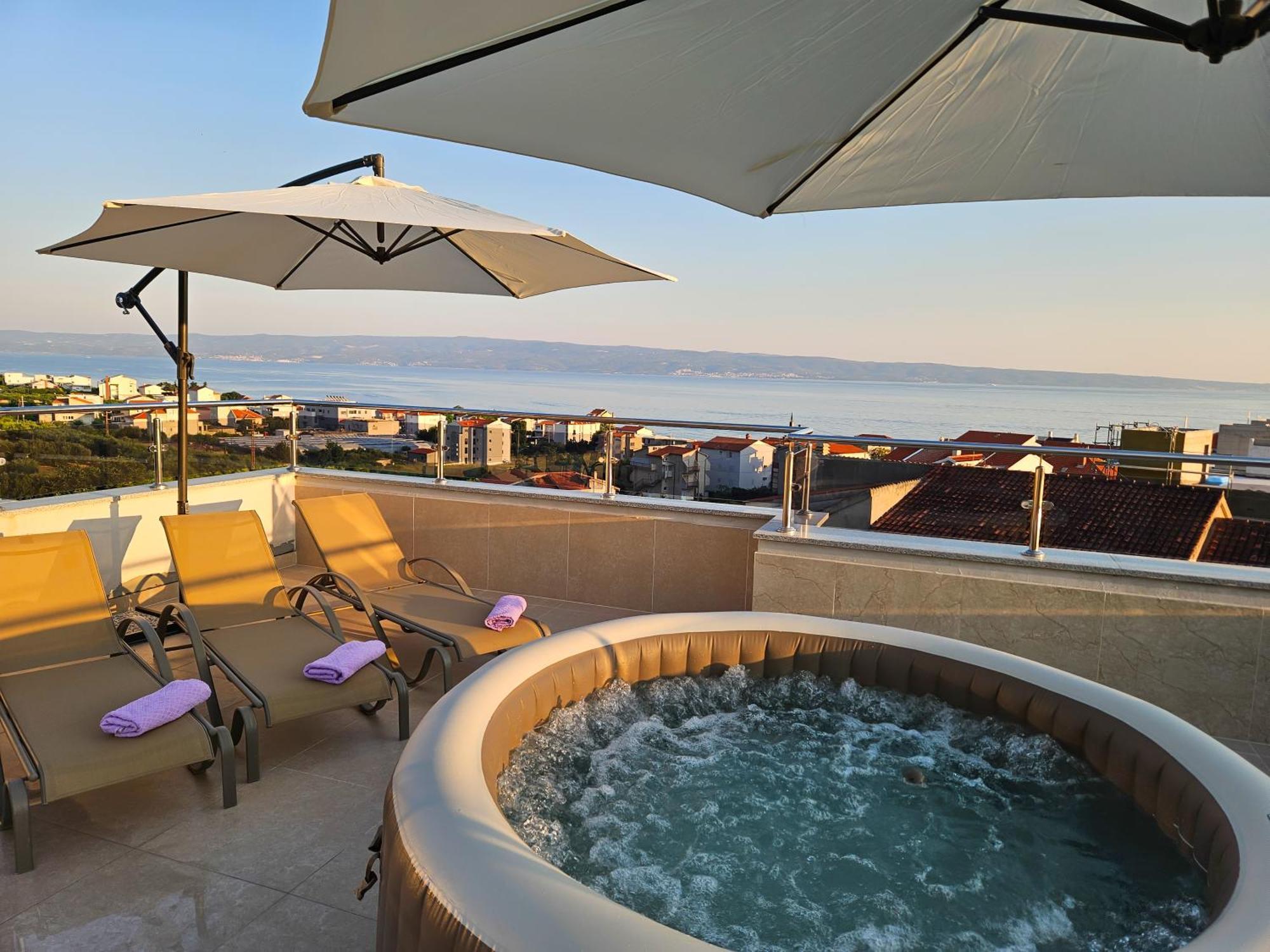 Modern Villa With Jacuzzi, Beautiful Sea View, Near Split! Villa 36A Podstrana Exteriör bild