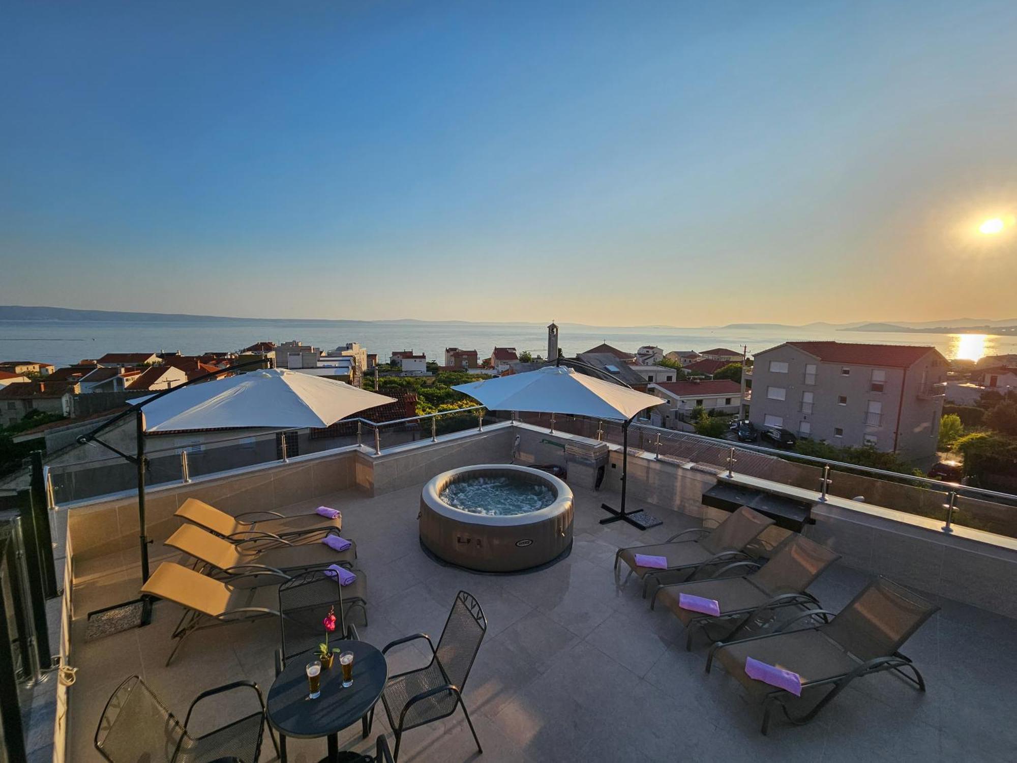 Modern Villa With Jacuzzi, Beautiful Sea View, Near Split! Villa 36A Podstrana Exteriör bild